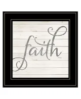 Trendy Decor 4U Simple Words - Faith by Marla Rae, Ready to hang Framed Print, Black Frame, 15" x 15"