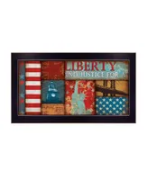 Trendy Decor 4U Liberty By Dee Dee, Printed Wall Art, Ready to hang, Black Frame, 20" x 11"