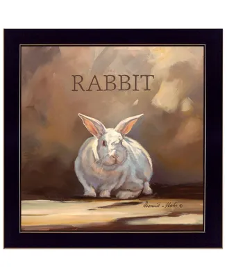 Trendy Decor 4U Ruby the Rabbit by Bonnie Mohr, Ready to hang Framed Print, Black Frame, 14" x 14"