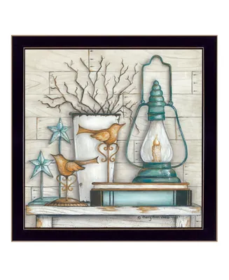 Trendy Decor 4U Lantern on Books By Mary June, Printed Wall Art, Ready to hang, Frame