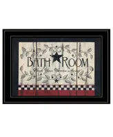 Trendy Decor 4U Bath Room by Linda Spivey, Ready to hang Framed Print, Black Frame, 19" x 15"