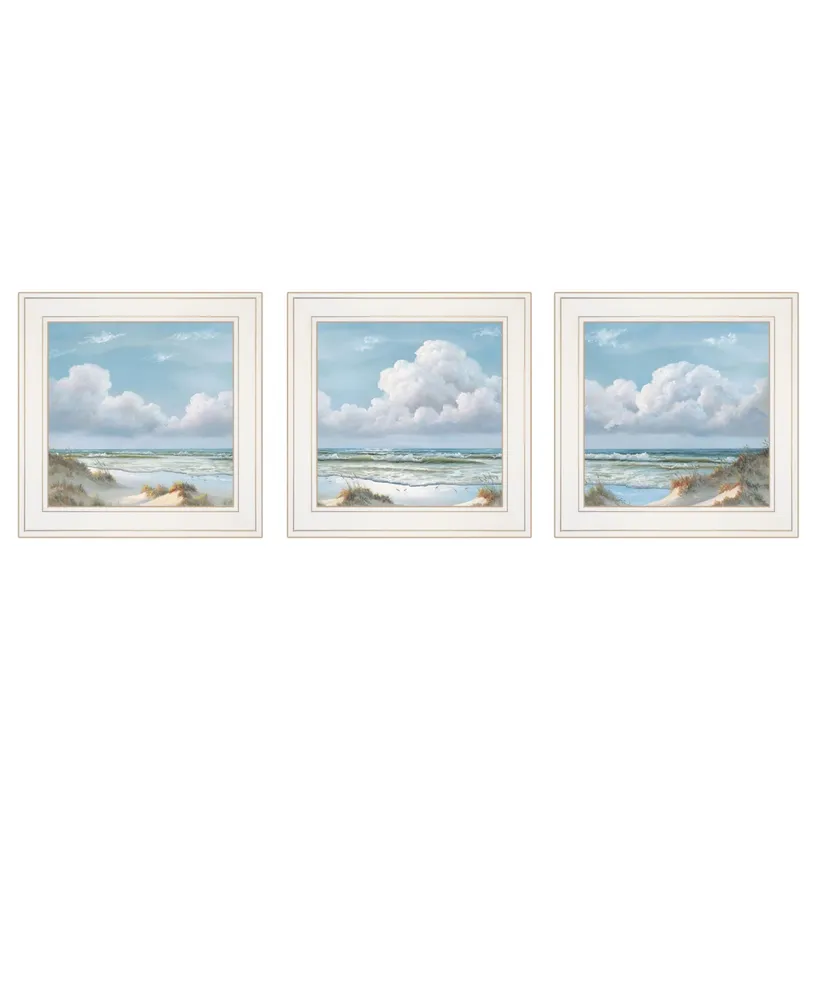 Trendy Decor 4U Beautiful Day I, Ii, Iii 3-Piece Vignette by Georgia Janisse, White Frame, 15" x 15"