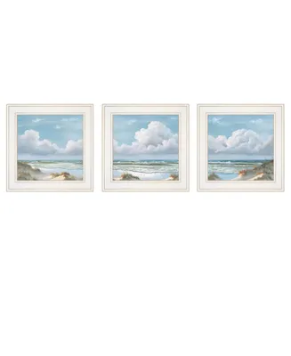 Trendy Decor 4U Beautiful Day I, Ii, Iii 3-Piece Vignette by Georgia Janisse, White Frame, 15" x 15"