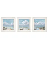 Trendy Decor 4U Beautiful Day I, Ii, Iii 3-Piece Vignette by Georgia Janisse, White Frame, 15" x 15"