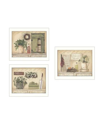 Trendy Decor 4U Garden Bath Collection By Pam Britton, Printed Wall Art, Ready to hang, White Frame, 42" x 18"