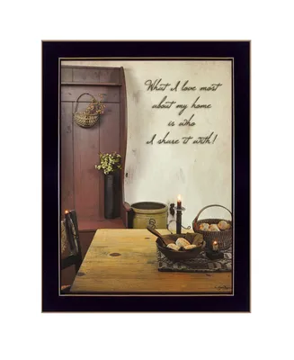 Trendy Decor 4U What I love Most By SUSAn Boyer, Printed Wall Art, Ready to hang, Black Frame, 14" x 18"