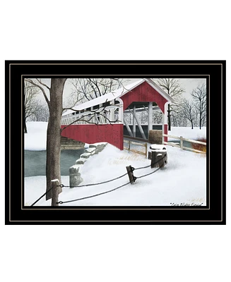 Trendy Decor 4U Crisp Winter Evening by Billy Jacobs, Ready to hang Framed Print, Black Frame, 19" x 15"