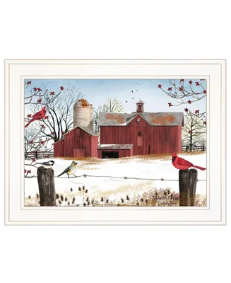 Trendy Decor 4U Winter Friends by Billy Jacobs, Ready to hang Framed Print, White Frame, 19" x 15"
