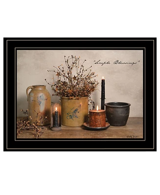 Trendy Decor 4U Simple Blessings by Billy Jacobs, Ready to hang Framed Print, Black Frame, 15" x 11"