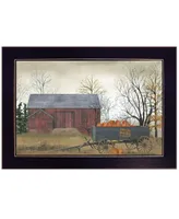 Trendy Decor 4U Pumpkin Wagon by Billy Jacobs, Ready to hang Framed Print, Black Frame, 20" x 14"