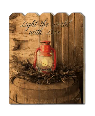 Trendy Decor 4U Light the World by Anthony Smith, Printed Wall Art on a Wood Picket Fence, 16" x 20"