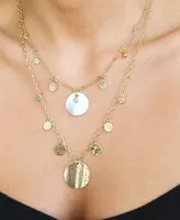 Ettika Pacific Princess Layered Shell Disc Necklace Set