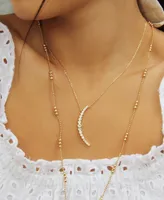 Ettika Waning Crystal Crescent Moon Necklace