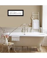 Trendy Decor 4U No Selfies in the Bathroom by Lori Deiter, Ready to hang Framed Print, Black Frame, 23" x 11"