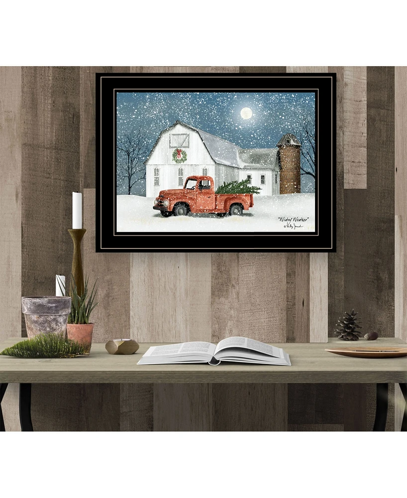 Trendy Decor 4U Wintry Weather by Billy Jacobs, Ready to hang Framed Print, Black Frame, 19" x 15"
