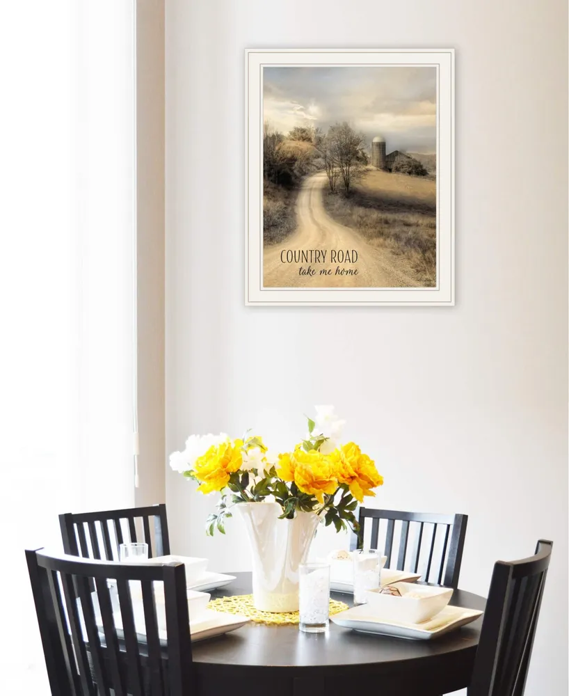 Trendy Decor 4U Country Road Take Me Home by Lori Deiter, Ready to hang Framed Print, Frame