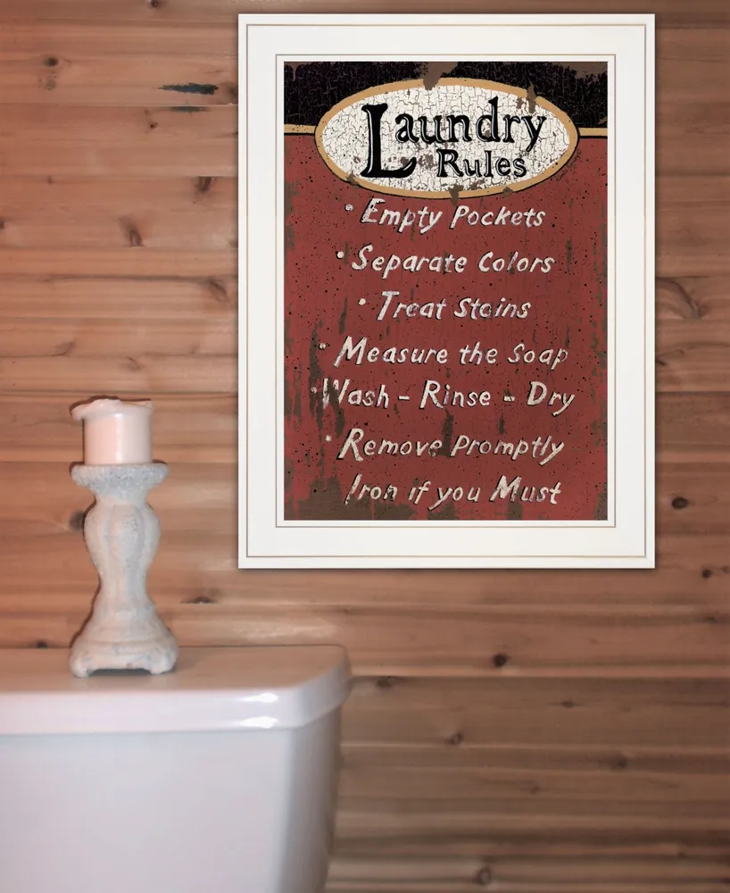 Trendy Decor 4U Laundry Rules by Linda Spivey, Ready to hang Framed Print, Frame