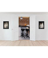 Trendy Decor 4U Moody Gray Glassware Still Life 2-Piece Vignette by Bluebird Barn, Black Frame, 15" x 19"