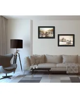 Trendy Decor 4U Winter Reflections Collection By John Rossini, Printed Wall Art, Ready to hang, Black Frame, 54" x 21"