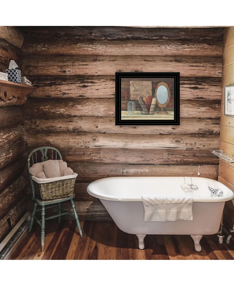 Trendy Decor 4U Country Bath by Pam Britton, Ready to hang Framed Print, Black Frame