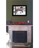 Trendy Decor 4U Crisp Winter Evening by Billy Jacobs, Ready to hang Framed Print, Black Frame, 19" x 15"