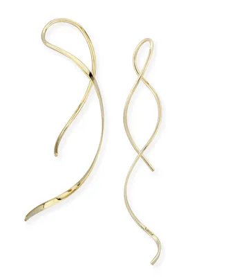 Freeform Swirl Threader Earrings Set in 14k Gold