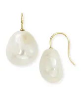 Cultured Baroque Pearl (12 mm) Drop Earrings Set in 14k Gold