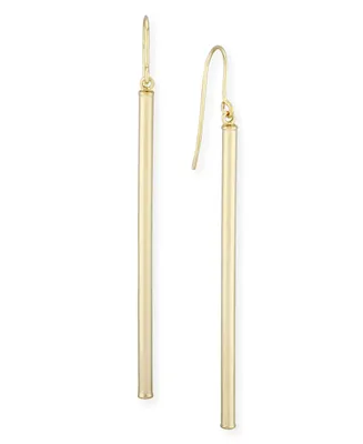 Sleek Column Drop Earrings Set in 14k Gold