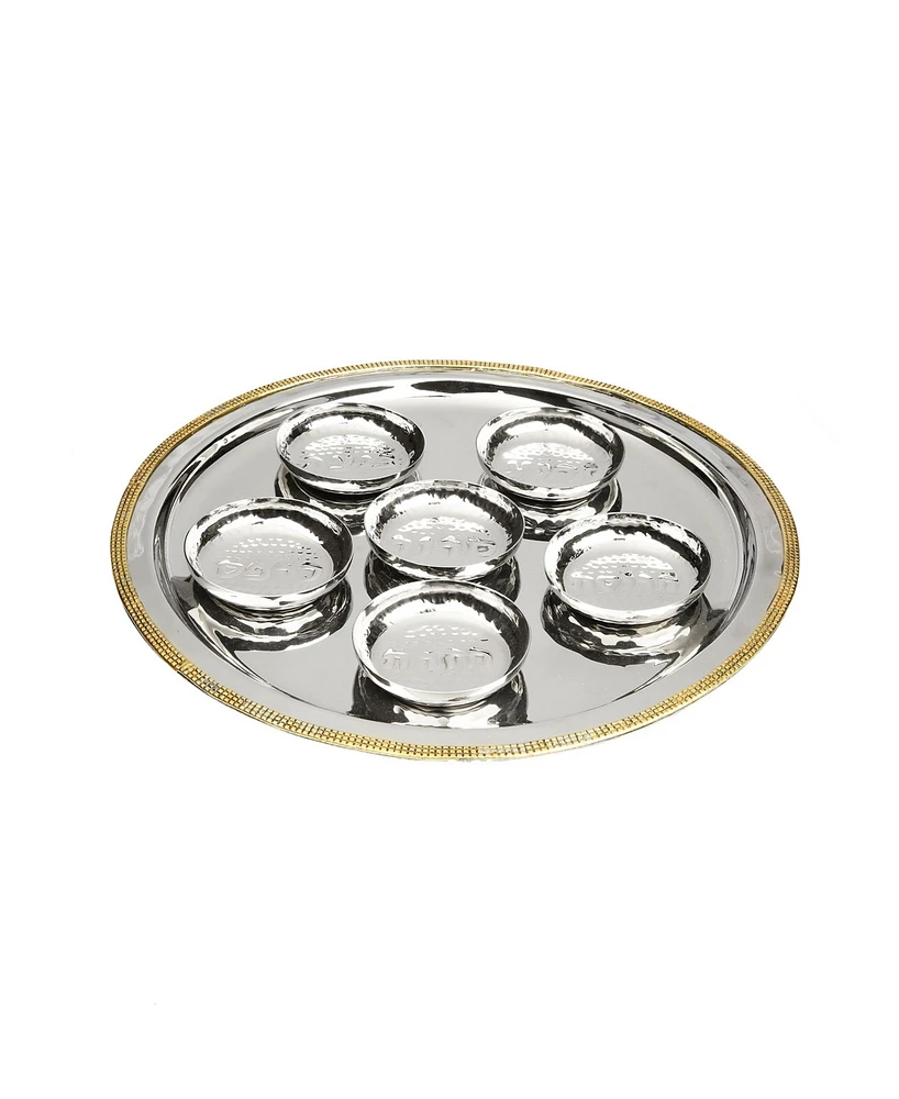 Classic Touch Seder Tray Mosaic Design with 6 Bowls