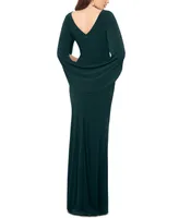 Betsy & Adam Petite Drape-Back Gown