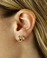 Rope Love Knot Stud Earrings 14k Yellow or Rose Gold