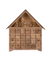 Glitzhome 15.35" H Wooden Led Countdown Farmhouse