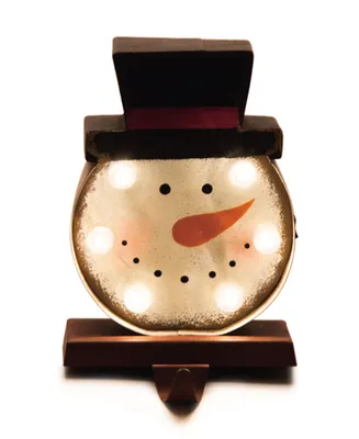 Glitzhome Marquee Led Snowman Head Stocking Holder