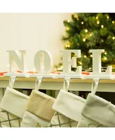 Glitzhome 5.91" H Noel Stocking Holder Set