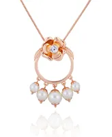 T Tahari Fall in Love with Florals Pendant Necklace