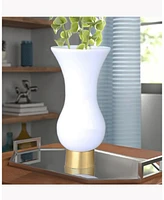 Classic Touch S-Shaped Glass Vase with Gold Tone Base
