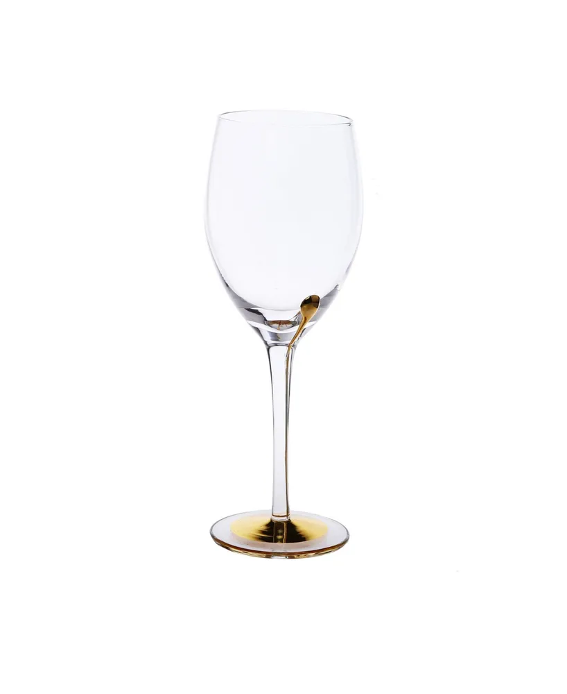 Classic Touch Set of 6 Water Glasses with Gold Tone Reflection