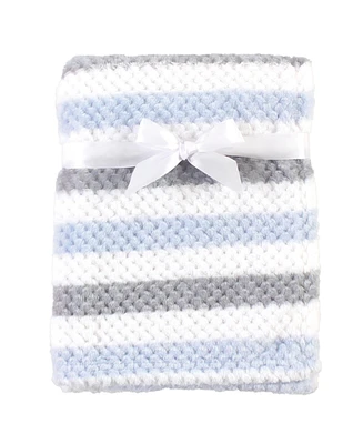 Hudson Baby Infant Girl Plush Waffle Blanket