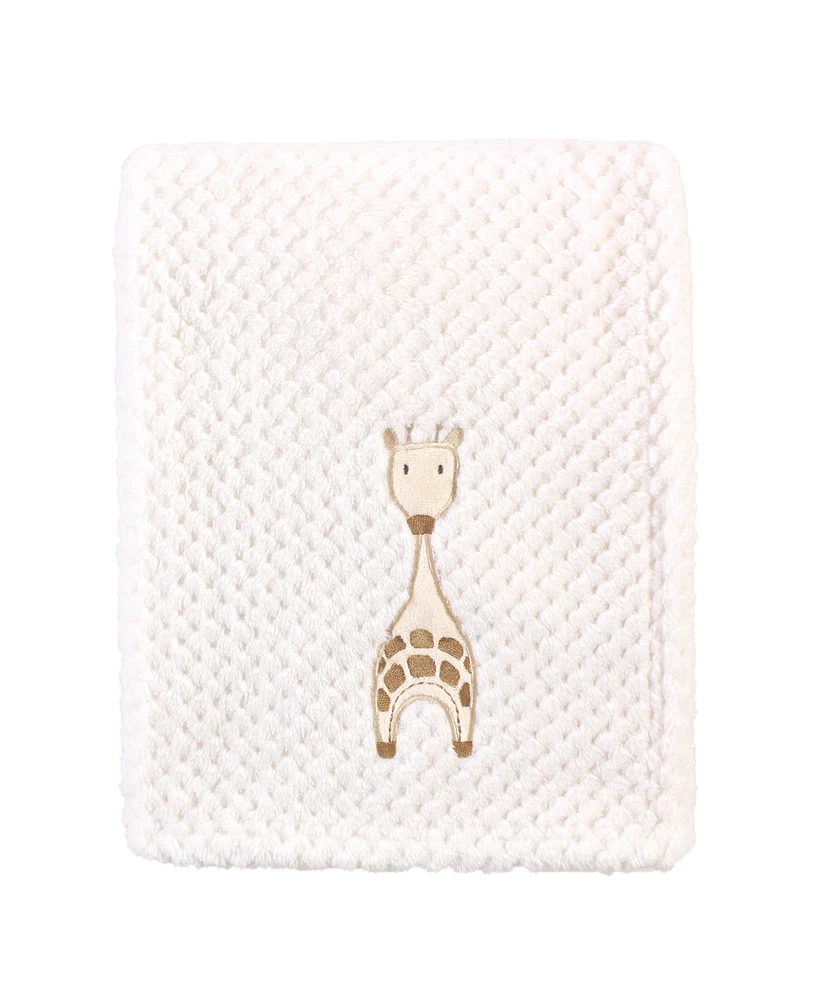 Hudson Baby Infant Plush Waffle Blanket, Modern Giraffe, One