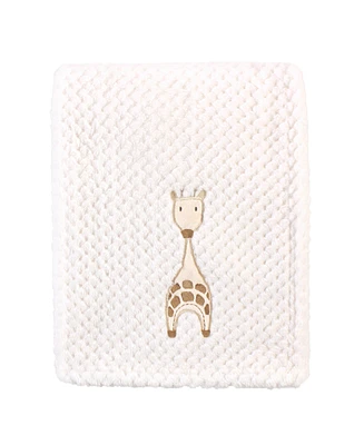 Hudson Baby Infant Plush Waffle Blanket, Modern Giraffe, One