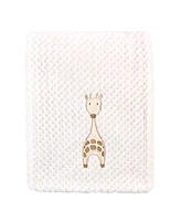 Hudson Baby Infant Plush Waffle Blanket, Modern Giraffe, One