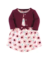 Touched by Nature Toddler Girls Organic Cotton Dress and Cardigan