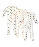 Touched by Nature Baby Boys Organic Cotton Zipper Sleep and Play 3pk