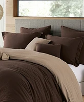 Ultra Soft Reversible Crinkle Duvet Cover Set - Full/Queen