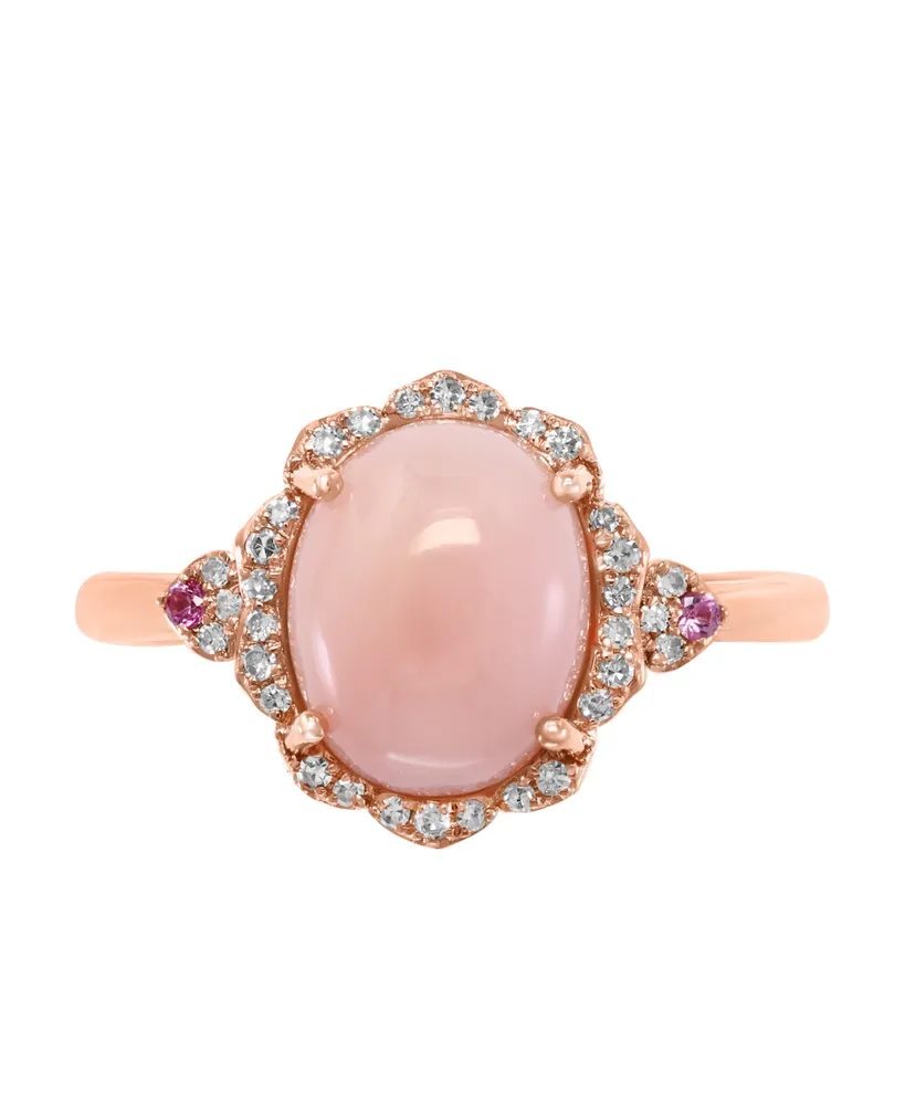 Effy Pink Opal (2 5/8 ct.t.w.) and Diamond (1/10 ct.t.w.) Ring in 14K Rose Gold