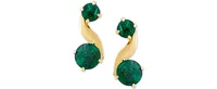 Emerald Swirl Drop Earrings (3/4 ct. t.w.) in 10k Gold