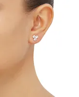 Cubic Zirconia Trillium Stud Earrings in 14k Gold