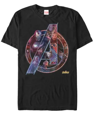Marvel Men's Avengers Endgame Neon Heros Logo, Short Sleeve T-shirt