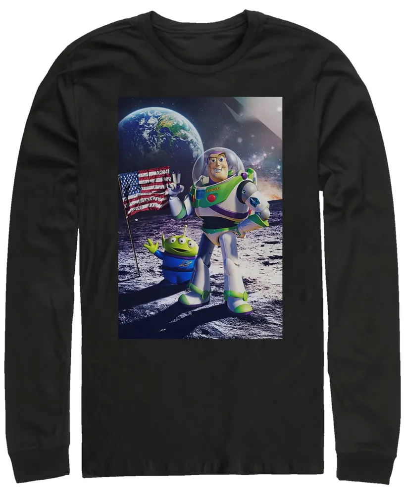 Disney Men's Toy Story Buzz Moon Landing, Long Sleeve T-Shirt