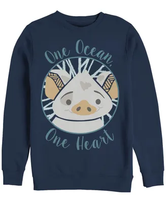 Disney Men's Moana Pua One Ocean Heart, Crewneck Fleece